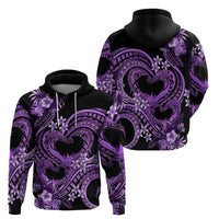 Polynesia Valentines Day Forever In My Heart Tattoo Zip Hoodie Purple Style LT9 - Polynesian Pride