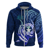 Personalised Northern Mariana Islands Zip Hoodie Commonwealth Day 2024 LT9 Zip Hoodie Ocean Blue - Polynesian Pride