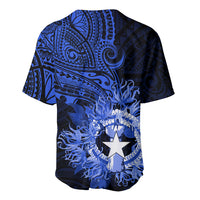Northern Mariana Islands Ylang-ylang Mwarmwar Baseball Jersey Polynesian Blue Style LT9 - Polynesian Pride