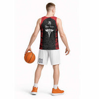 New Zealand Nurse RN 2026 Personalised Basketball Jersey Red Maori Pattern Cultural Pride LT9 - Polynesian Pride