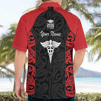 New Zealand Nurse RN 2026 Personalised Hawaiian Shirt Red Maori Pattern Cultural Pride LT9 - Polynesian Pride