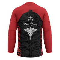 New Zealand Nurse RN 2026 Personalised Hockey Jersey Red Maori Pattern Cultural Pride LT9 - Polynesian Pride