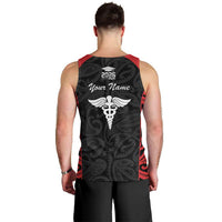 New Zealand Nurse RN 2026 Personalised Men Tank Top Red Maori Pattern Cultural Pride LT9 - Polynesian Pride