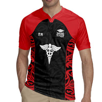 New Zealand Nurse RN 2026 Personalised Rugby Jersey Red Maori Pattern Cultural Pride LT9 - Polynesian Pride