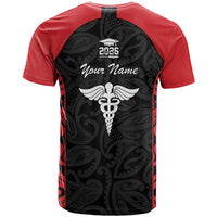 New Zealand Nurse RN 2026 Personalised T Shirt Red Maori Pattern Cultural Pride LT9 - Polynesian Pride