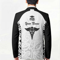 New Zealand Nurse RN 2026 Personalised Blazer White Maori Pattern Cultural Pride LT9 - Polynesian Pride