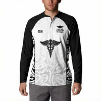 New Zealand Nurse RN 2026 Personalised Button Sweatshirt White Maori Pattern Cultural Pride LT9 - Polynesian Pride