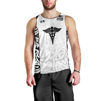 New Zealand Nurse RN 2026 Personalised Men Tank Top White Maori Pattern Cultural Pride LT9 - Polynesian Pride