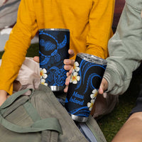 Hawaii Maui Islands Pacific Plumeria Tumbler Cup Blue Polynesian Tattoo