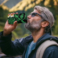 Hawaii Maui Islands Pacific Plumeria 4 in 1 Can Cooler Tumbler Green Polynesian Tattoo