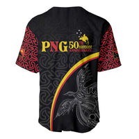 Papua New Guinea 50th Independence Day Baseball Jersey Simple Oro Tapa Pattern - Polynesian Pride