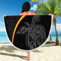 Papua New Guinea 50th Independence Day Beach Blanket Simple Oro Tapa Pattern LT9 - Polynesian Pride
