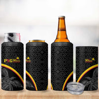 Papua New Guinea 50th Independence Day 4 in 1 Can Cooler Tumbler Simple Oro Tapa Pattern LT9 - Polynesian Pride