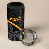 Papua New Guinea 50th Independence Day 4 in 1 Can Cooler Tumbler Simple Oro Tapa Pattern LT9 - Polynesian Pride