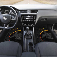 Papua New Guinea 50th Independence Day Car Mats Simple Oro Tapa Pattern LT9 Set 2pcs - Front Black - Polynesian Pride