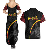 Papua New Guinea 50th Independence Day Couples Matching Summer Maxi Dress and Hawaiian Shirt Simple Oro Tapa Pattern LT9 - Polynesian Pride