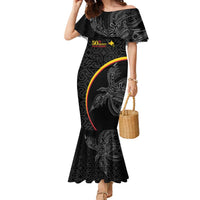 Papua New Guinea 50th Independence Day Family Matching Mermaid Dress and Hawaiian Shirt Simple Oro Tapa Pattern - Polynesian Pride