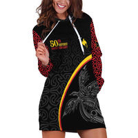 Papua New Guinea 50th Independence Day Hoodie Dress Simple Oro Tapa Pattern - Polynesian Pride