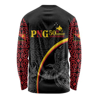 Papua New Guinea 50th Independence Day Long Sleeve Shirt Simple Oro Tapa Pattern LT9 - Polynesian Pride