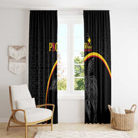Papua New Guinea 50th Independence Day Window Curtain Simple Oro Tapa Pattern - Polynesian Pride