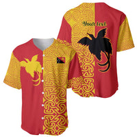 Papua New Guinea Oro Tapa Personalised Baseball Jersey Simple Bird of Paradise Style - Polynesian Pride