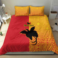 Papua New Guinea Oro Tapa Personalised Bedding Set Simple Bird of Paradise Style - Polynesian Pride