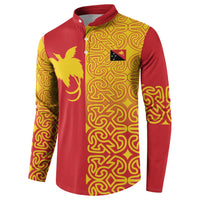 Papua New Guinea Oro Tapa Personalised Button Sweatshirt Simple Bird of Paradise Style LT9 - Polynesian Pride
