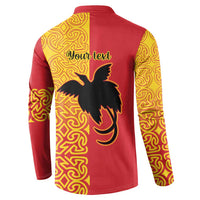 Papua New Guinea Oro Tapa Personalised Button Sweatshirt Simple Bird of Paradise Style LT9 - Polynesian Pride