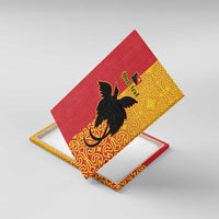 Papua New Guinea Oro Tapa Personalised Canvas Wall Art Simple Bird of Paradise Style LT9 With Frame Red - Polynesian Pride