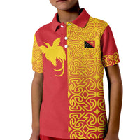 Papua New Guinea Oro Tapa Personalised Kid Polo Shirt Simple Bird of Paradise Style - Polynesian Pride