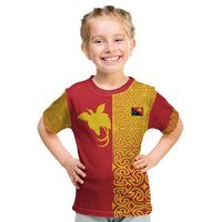 Papua New Guinea Oro Tapa Personalised Kid T Shirt Simple Bird of Paradise Style - Polynesian Pride