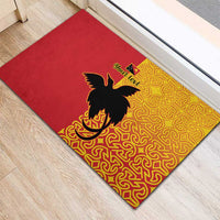 Papua New Guinea Oro Tapa Personalised Rubber Doormat Simple Bird of Paradise Style LT9 - Polynesian Pride