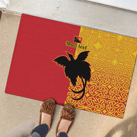 Papua New Guinea Oro Tapa Personalised Rubber Doormat Simple Bird of Paradise Style LT9 - Polynesian Pride