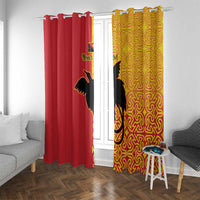 Papua New Guinea Oro Tapa Personalised Window Curtain Simple Bird of Paradise Style - Polynesian Pride