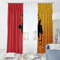 Papua New Guinea Oro Tapa Personalised Window Curtain Simple Bird of Paradise Style - Polynesian Pride