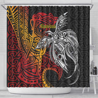 Papua New Guinea Sepik Personalised Shower Curtain PNG Bird of Paradise Tattoo - Polynesian Pride