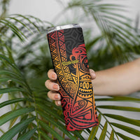 Papua New Guinea Sepik Personalised Skinny Tumbler PNG Bird of Paradise Tattoo - Polynesian Pride