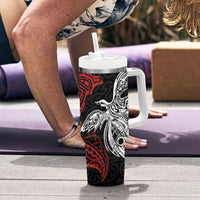 Papua New Guinea Sepik Personalised Tumbler With Handle PNG Bird of Paradise Tattoo - Polynesian Pride