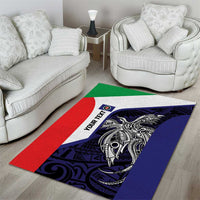 Personalised PNG Bougainville Area Rug Bird of Paradise Tattoo Flag Motif - Polynesian Pride