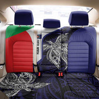 Personalised PNG Bougainville Back Car Seat Cover Bird of Paradise Tattoo Flag Motif - Polynesian Pride