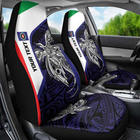 Personalised PNG Bougainville Car Seat Cover Bird of Paradise Tattoo Flag Motif - Polynesian Pride