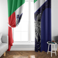 Personalised PNG Bougainville Window Curtain Bird of Paradise Tattoo Flag Motif - Polynesian Pride