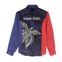 Personalised PNG Bougainville Women Casual Shirt Bird of Paradise Tattoo Flag Motif - Polynesian Pride