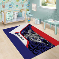 Personalised PNG Central Province Area Rug Bird of Paradise Tattoo Flag Motif - Polynesian Pride