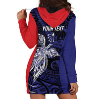 Personalised PNG Central Province Hoodie Dress Bird of Paradise Tattoo Flag Motif - Polynesian Pride