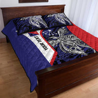 Personalised PNG Central Province Quilt Bed Set Bird of Paradise Tattoo Flag Motif - Polynesian Pride