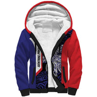 Personalised PNG Central Province Sherpa Hoodie Bird of Paradise Tattoo Flag Motif - Polynesian Pride