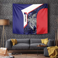 Personalised PNG Central Province Tapestry Bird of Paradise Tattoo Flag Motif - Polynesian Pride