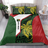 Personalised PNG Chimbu Province Bedding Set Bird of Paradise Tattoo Flag Motif - Polynesian Pride