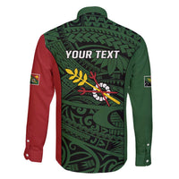 Personalised PNG Chimbu Province Family Matching Long Sleeve Bodycon Dress and Hawaiian Shirt Bird of Paradise Tattoo Flag Motif - Polynesian Pride